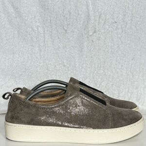 Sofft Womens Safia Metallic Leather Slip On Casual Sneakers Shoes SZ US 9 M